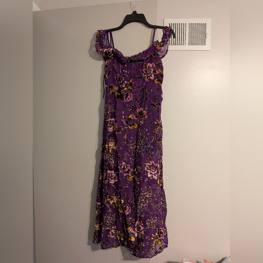Honey Punch Purple Floral Maxi Dress